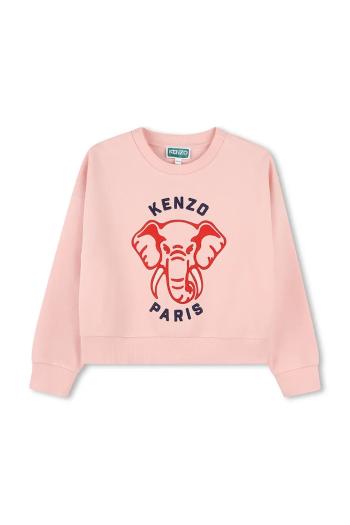 Detská bavlnená mikina Kenzo Kids oranžová farba, s potlačou, K61048