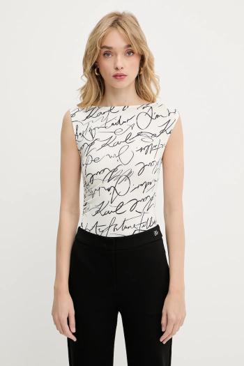 Body Karl Lagerfeld béžová farba, vzorované, A3W17010