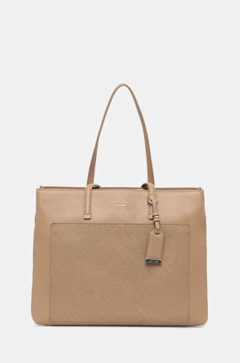 Kabelka Calvin Klein béžová farba, K60K612774