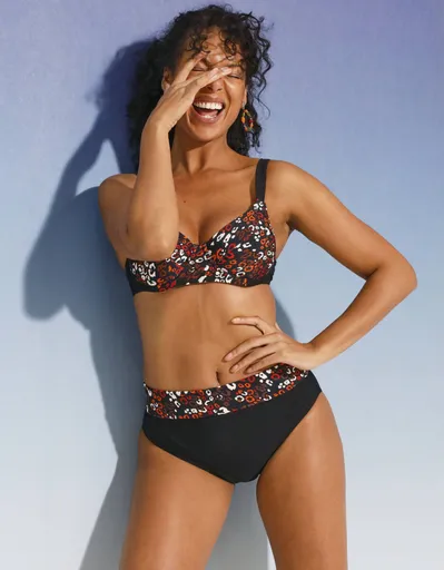 Plavkové zoštíhľovacie slipové nohavičky Tarafa s nastaviteľným pásom a potlačou