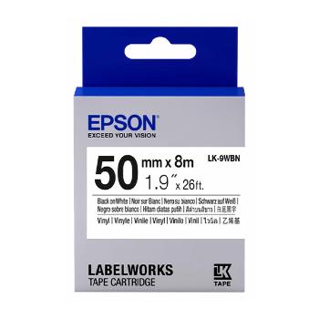 Epson LabelWorks LK-9WBVN C53S659003 50mm x 7m, čierna tlač / biely podklad, vinylová, originálna páska