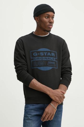 Mikina G-Star Raw pánska, čierna farba, s potlačou, D25441-D797