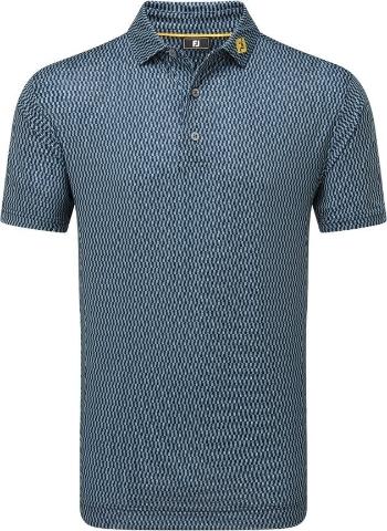 Footjoy Wiggle Print Lisle Mens Navy/Grey/White L Polo košeľa