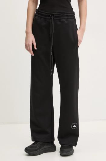 Bavlnené tepláky adidas by Stella McCartney dámske, čierna farba, s potlačou, JJ0102