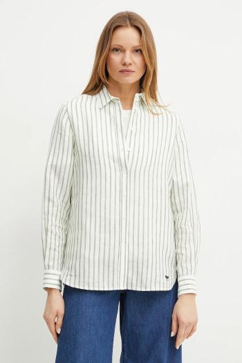 Ľanová košeľa Weekend Max Mara dámska, biela farba, regular, s klasickým golierom, 2515111052600