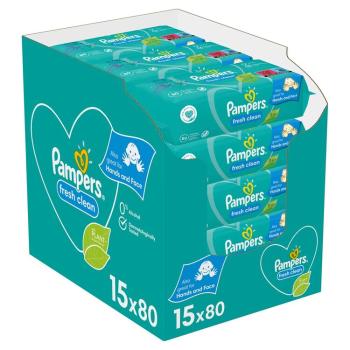 Pampers Fresh Clean Baby dětské čisticí ubrousky 15 balení = 1200 čisticích ubrousků,PAMPERS Fresh Clean Obrúsky vlhčené 15 Balení = 1200 ks