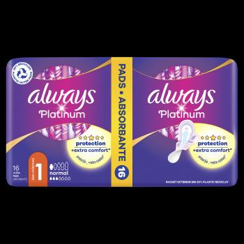 ALWAYS Platinum Normal veľ.1 Hygienické vložky s krídelkami 16 kusov