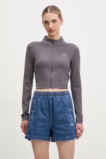 Mikina adidas ALL SZN RIB dámska, fialová farba, jednofarebná, JJ1229