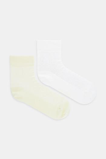 Ponožky Calvin Klein Jeans 2-pak dámske, žltá farba, 701231400