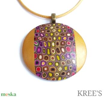 Klimt inspiráció  - ékszergyurma nyaklánc