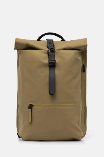 Ruksak Rains Rolltop Rucksack W3 zelená farba, veľký, jednofarebný, 13320-44