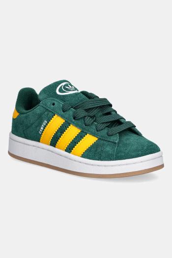 Detské semišové tenisky adidas Originals CAMPUS 00s zelená farba, JP7985