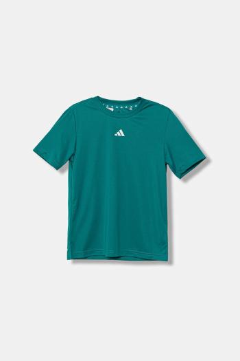 Detské tričko adidas zelená farba, s potlačou, JW4991