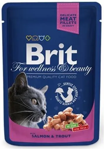 BRIT Premium cat Kapsička Adult Salmon