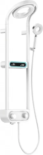 MEXEN MEXEN - Peak nástenný sprchový set s dažďovou sprchou a batériou, wyświetlacz LED, biela 78106-20