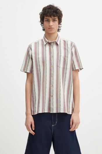Bavlnená košeľa Barbour Barbour Lipton Striped S/S Relaxed Fit Shirt zelená farba, voľný strih, s klasickým golierom, MSH5600