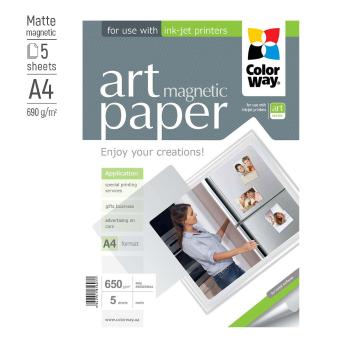 COLORWAY FOTOPAPIER CW ART MATNY MAGNETICKY 650G/M2,5KS,A4 (PMA650005MA4)