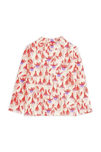 Tričko s dlhým rukávom pre bábätká Mini Rodini Fuchsia červená farba, s polorolákom, 2472012442