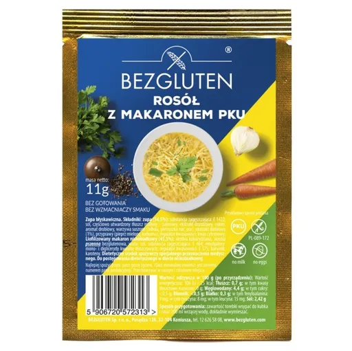 BEZGLUTEN Polievka PKU kurací vývar s rezancami nízkobielkovinový 11 g