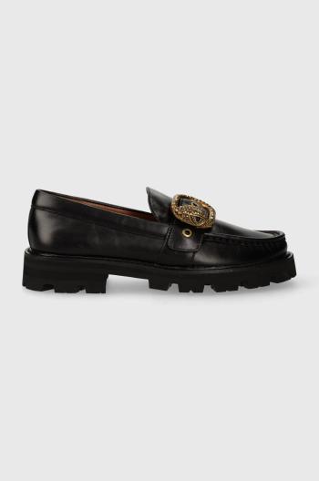 Kožené mokasíny Kurt Geiger London Mayfair Chunky dámske, čierna farba, na platforme, 573000109