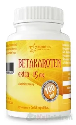 Nutricius Betakarotén Extra 15 mg 100 tabliet