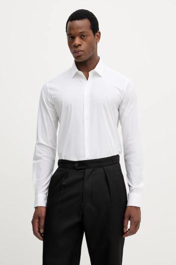Košeľa Trussardi biela farba, slim, s klasickým golierom, 5004N000006N