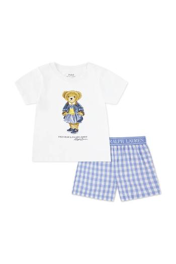 Detské bavlnené pyžamo Polo Ralph Lauren biela farba, vzorované, 3P0271