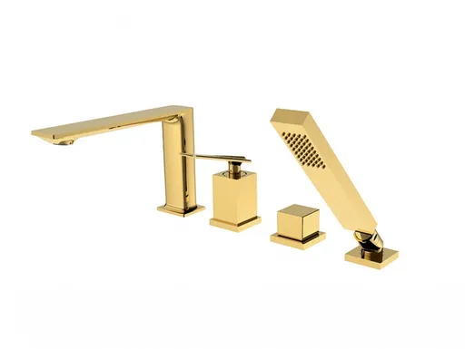 BESCO - 4 - otvorová vaňová batéria ASPIRA zlatá s príslušenstvom BABWA4ZL