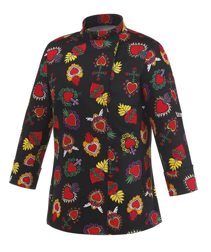 EGOCHEF Dámsky kuchársky rondon EGOchef Srdcia - dlhý rukáv XS