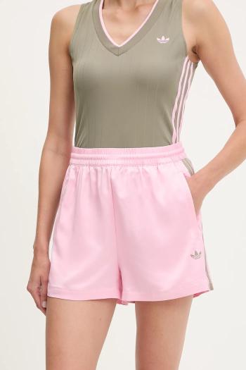 Šortky adidas Originals Shorts ružová farba, s nášivkou, vysoký pás, KD2282