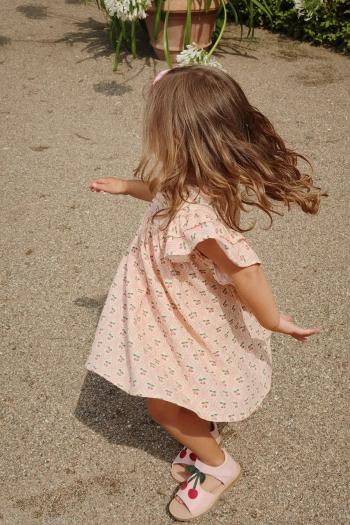 Šaty Konges Sløjd COCO DRESS GOTS oranžová farba, mini, áčkový strih, KS103059