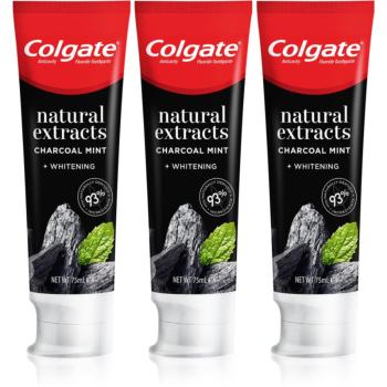 Colgate Natural Extracts Charcoal + White bieliaca zubná pasta s aktívnym uhlím 3 x 75 ml