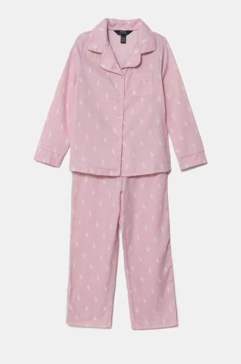 Detské bavlnené pyžamo Polo Ralph Lauren ružová farba, vzorované, 4P0034