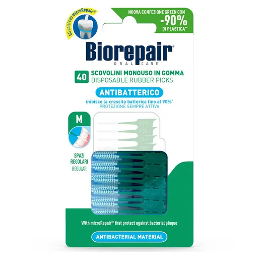 BIOREPAIR Ohybné špáradlo Regular zelené v blistri 40 ks
