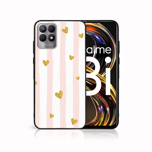 MY ART Silikónový obal Realme 8i HEARTS (006)