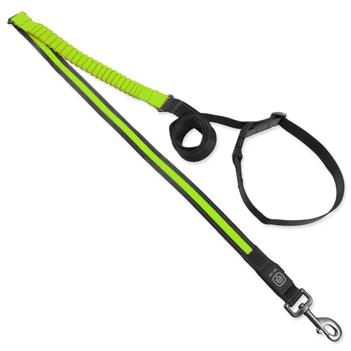 Vodítko Dog Fantasy USB LED nylonové bežecké zelené 2,5x180-250cm