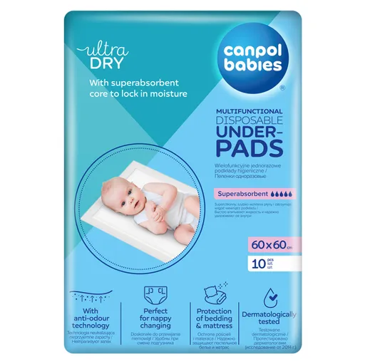 CANPOL BABIES Multifunkčné hygienické podložky 60 x 60 cm 10 kusov