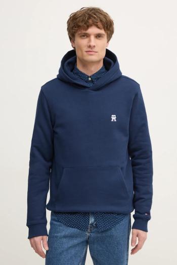 Bavlnená mikina Tommy Hilfiger pánska, tmavomodrá farba, s kapucňou, jednofarebná, MW0MW37469