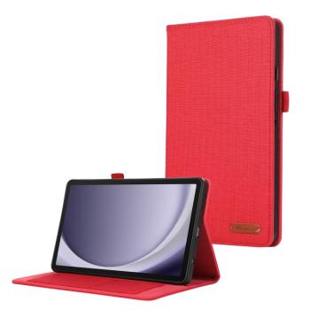 FABRIC Zaklápací obal pre Samsung Galaxy Tab A9+ červený