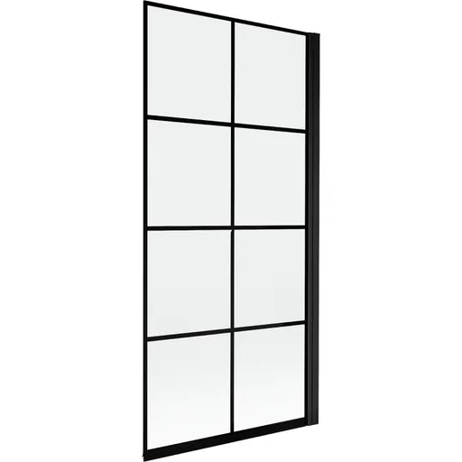 MEXEN - MIST vaňová zástena 90x150 cm 6mm 1-s, čierna, dekor, pravá 8A9-090-001-70-77-P