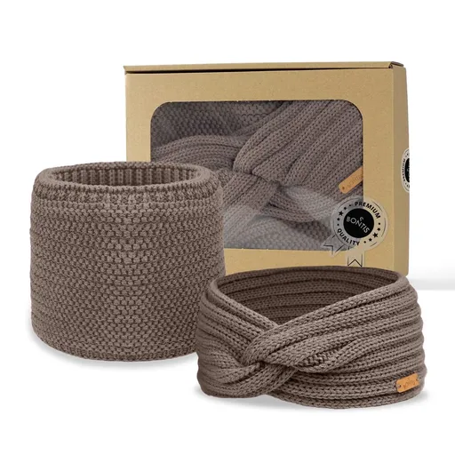 Darčekové balenie: Prekrížená čelenka a nákrčník - Kašmírová