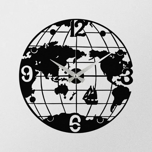 Nástenné hodiny World S018 Black , 48 x 48 cm