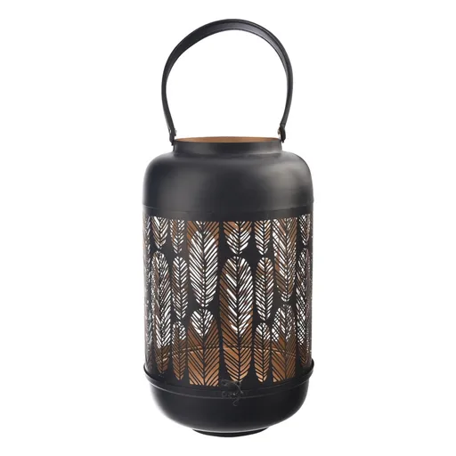 InDecor Kovový svícen Leaf čierna, 23 x 23 x 42 cm, L