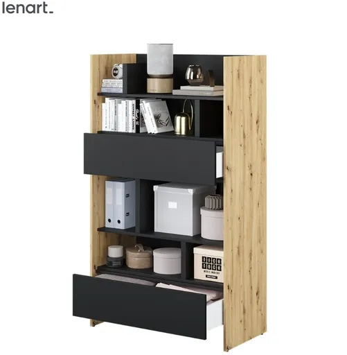 Dig-net nábytok Regál Lenart BED CONCEPT BC-27 | dub artisan / čierna