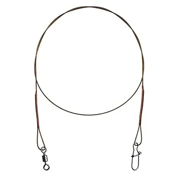 Delphin Oceľové lanko BOMB! s obratlíkom a karabínkou 49 vláken 14 kg 40 cm 2 ks (8586018452434)