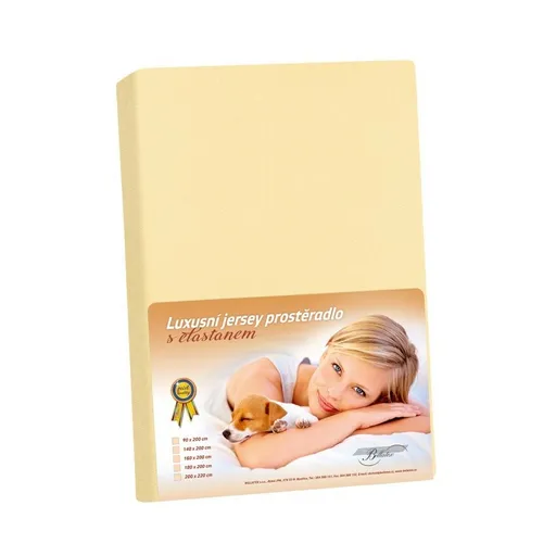 Bellatex Jersey prestieradlo s elastanom vanilková, 160 x 200 cm