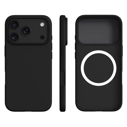 RUBBER MAGSAFE Silikónový kryt pre Apple iPhone 17 Pro Max čierny