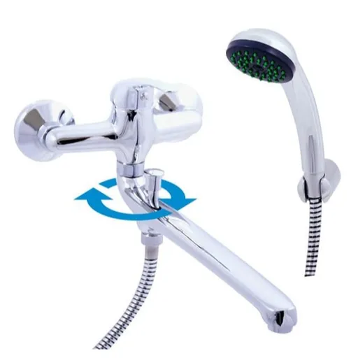 Vaňová batéria RAV Slezák SÁZAVA so sprchovacím setom 150 mm chróm SA557.5/1