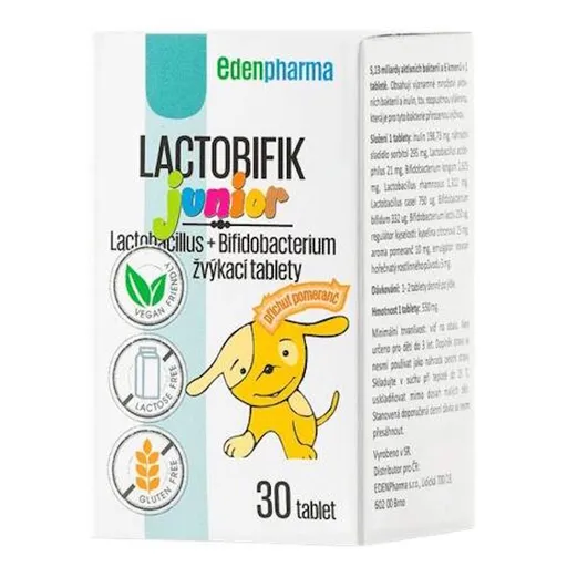 EDENPHARMA Lactobifík Junior príchuť pomaranč 30 tabliet