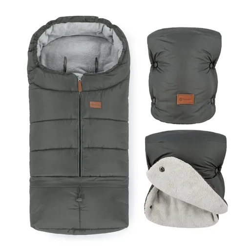 PETITE&MARS Zimný set Jibot 3v1 + rukavice na kočík Jasie Charcoal Grey,PETITE&MARS Set zimný fusak Jibot 3v1 + rukavice na kočík Jasie Charcoal Grey